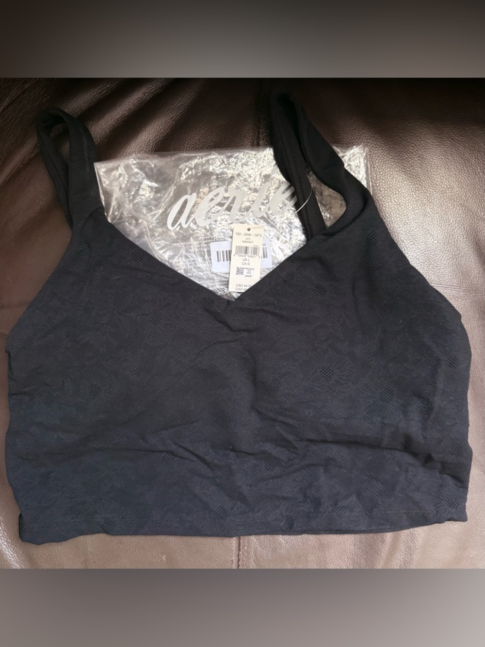Offline by Aerie Lace Low Key Longline Sports Bra - Black